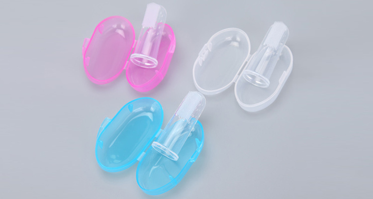 Hot Sell Baby Silicone Finger Toothbrush for Clear