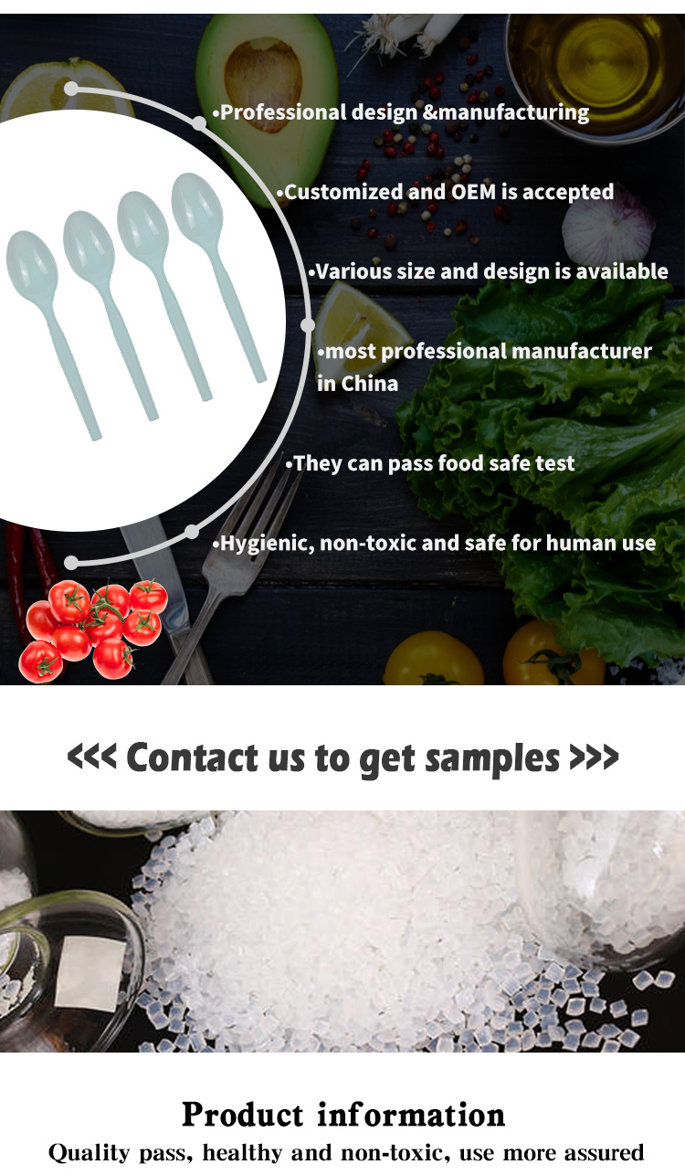 Customized Color Disposable Cutlery Plastic Blue Spoon for Party