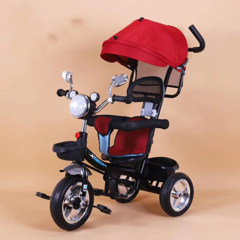 4 in 1 Baby Tricycle with Leather Seat for Baby