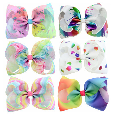 8 Inch Ribbon Bow Knot Hairpin Hair Clips for Kids