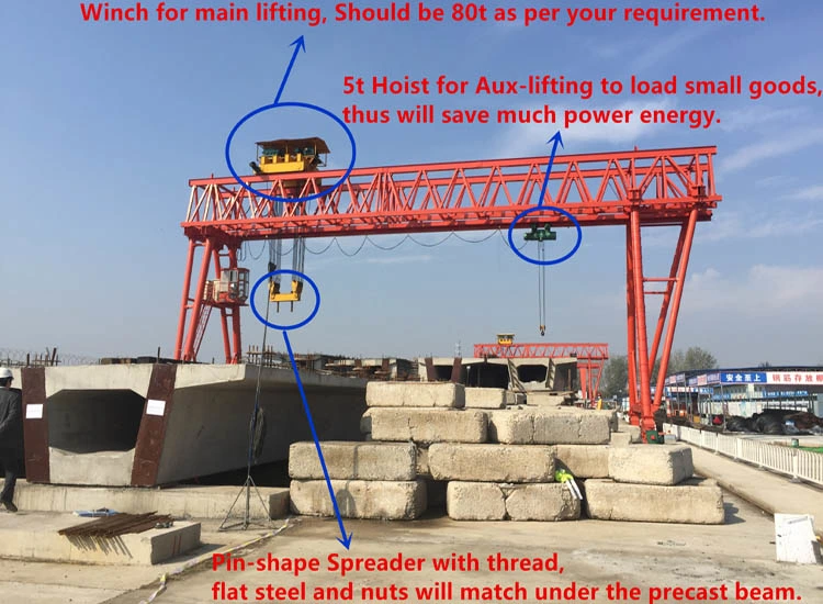 40t Precast Beam Precast Bridge Double Girder Gantry Crane