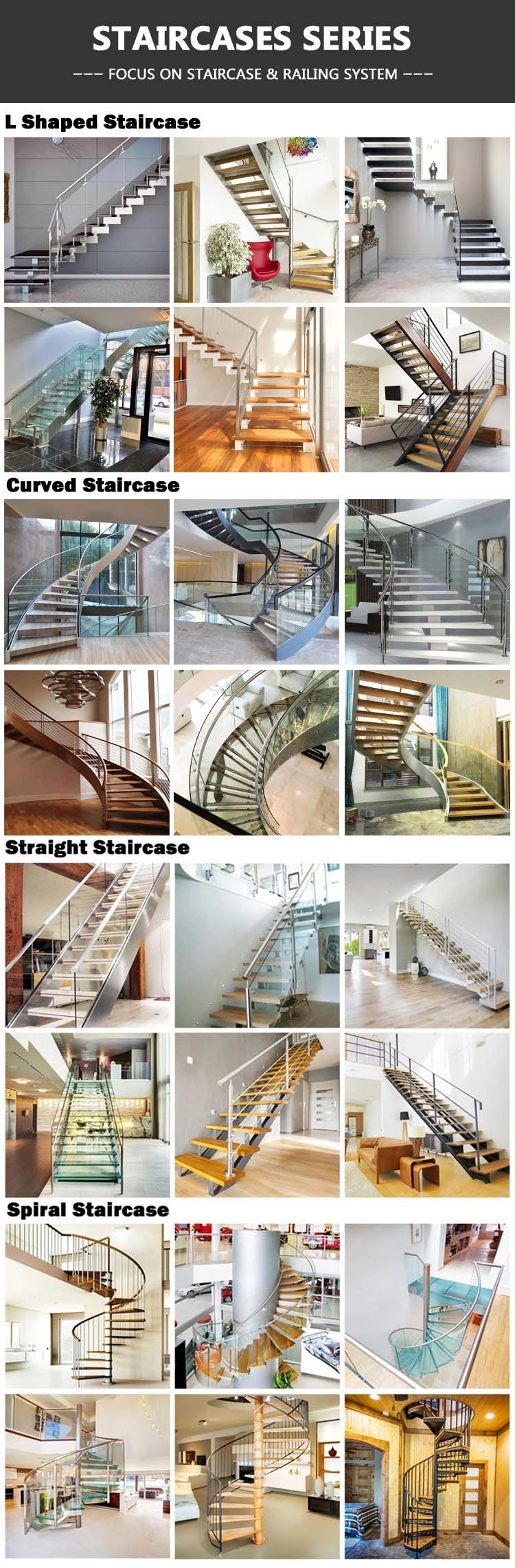 Modern Interior Luxury Stairs Prefabricated Wood Tread Floating Staircase