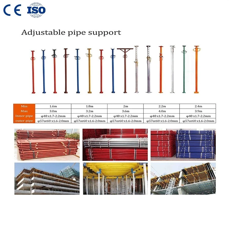 Formwork Accessories Scaffolding Adjustable Height High Quality Pipe Support Steel Prop for Sale