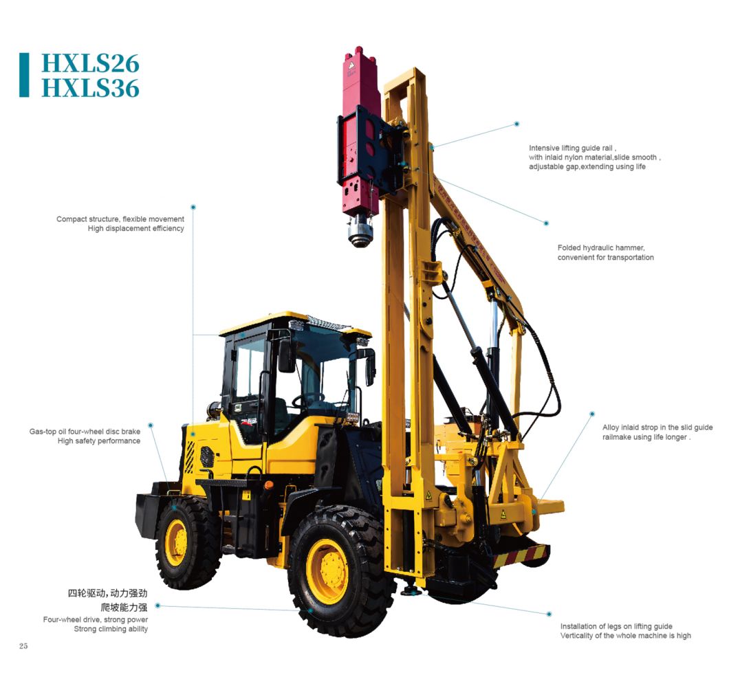 Hydraulic Power Pile Driver Good for Climbing