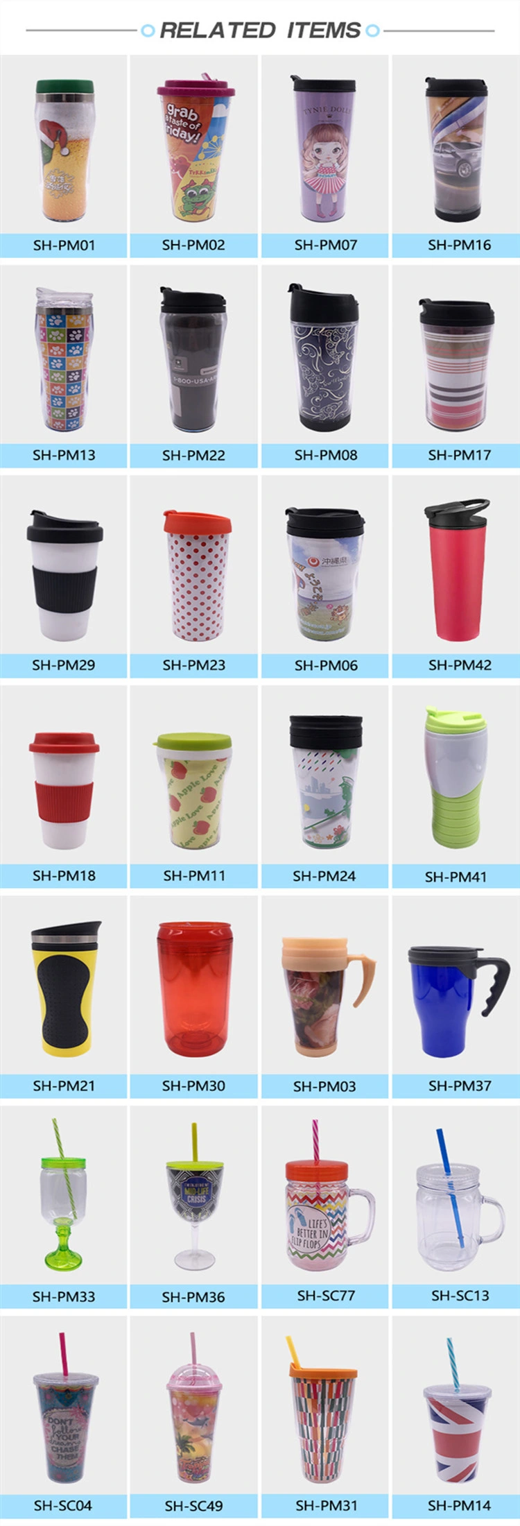 Double Walls Plastic Water Tumblers Cup, Printed Plastic Advertising Mug