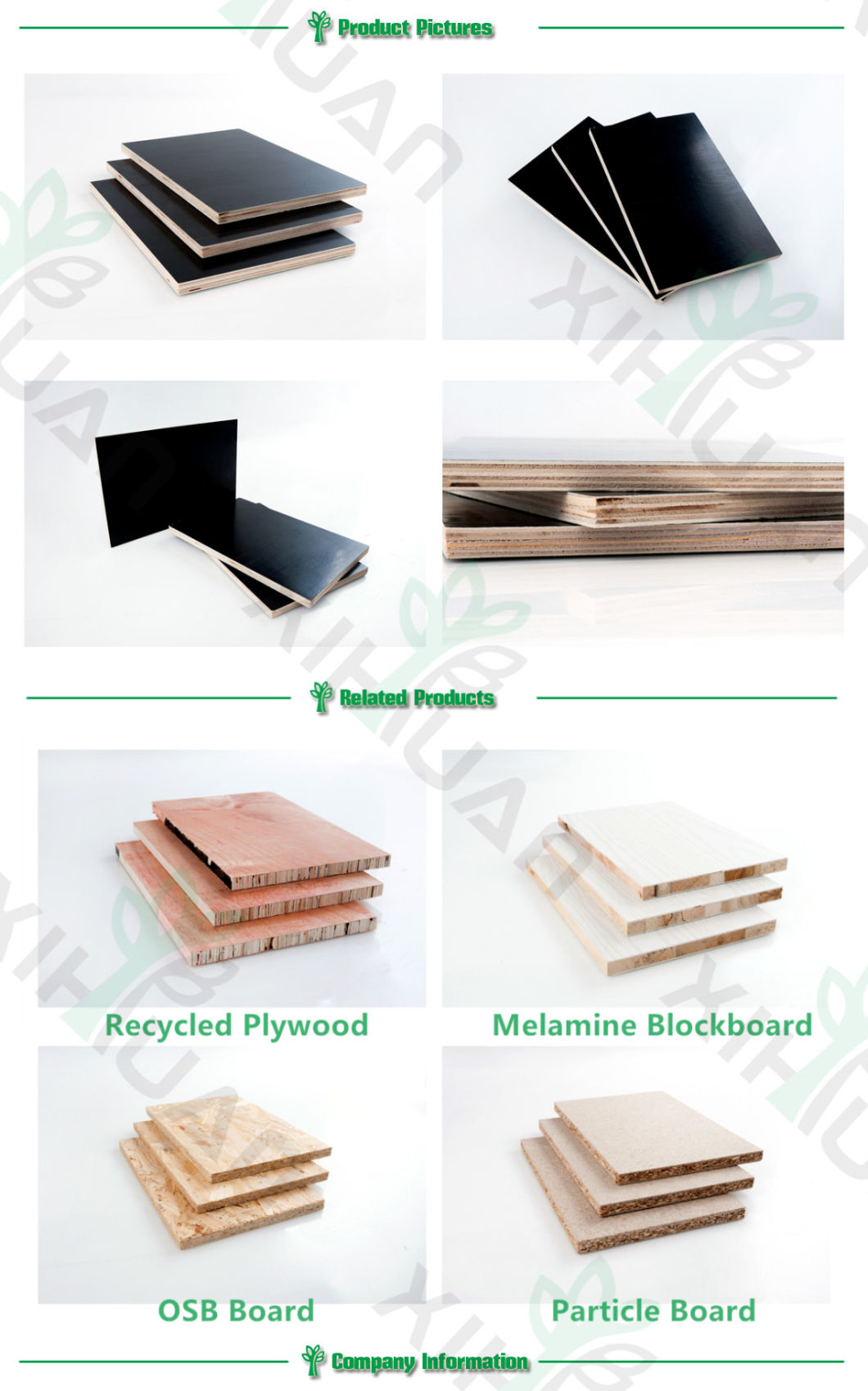 Wholesale Shuttering Plywood/Brown Film Faced Concrete Formwork Plywood
