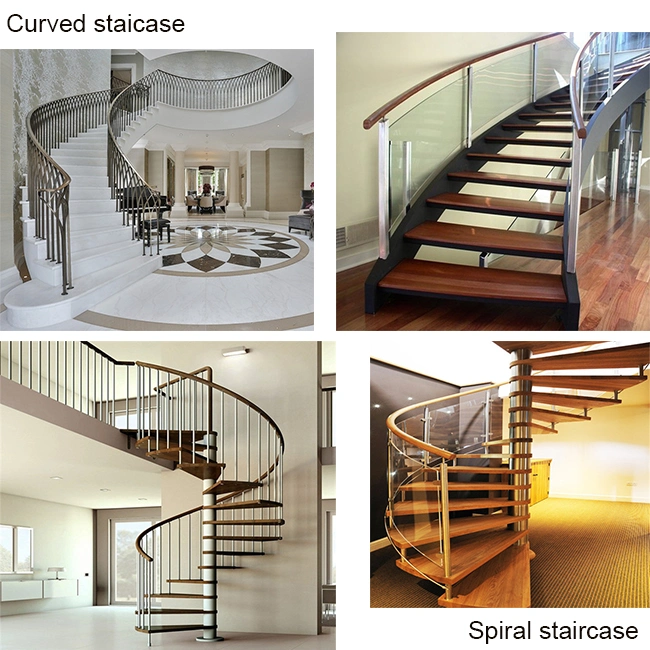 Indoor/Outdoor Stainless Steel Handrail Glass Spiral Staircase