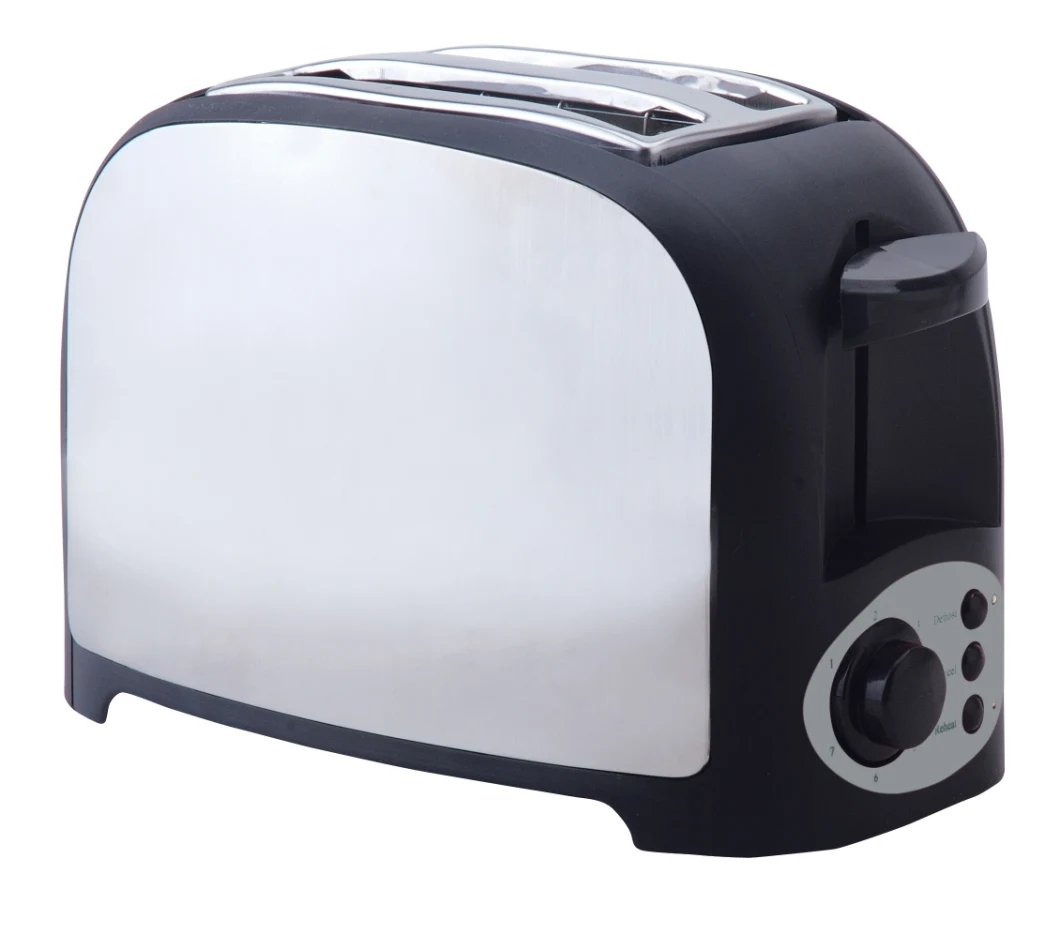 Home Use 2-Slice Toaster with Stainless Steel and Plastic Walls and Plastic Panels