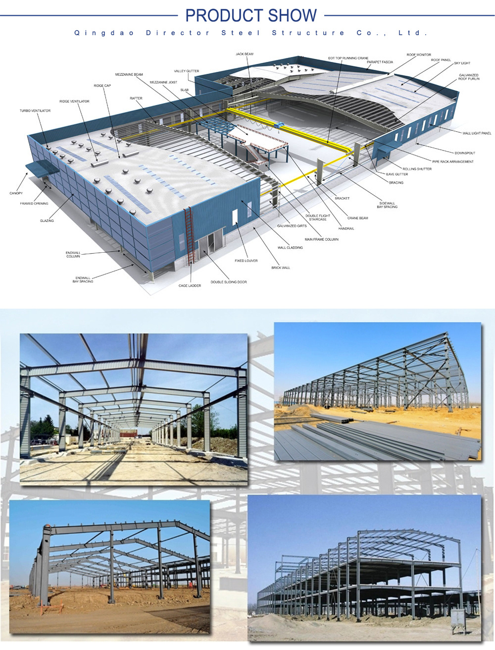 Fast Installation Cellular H Beam Iron Affordable Light Steel Structure Prefabricated Warehouse