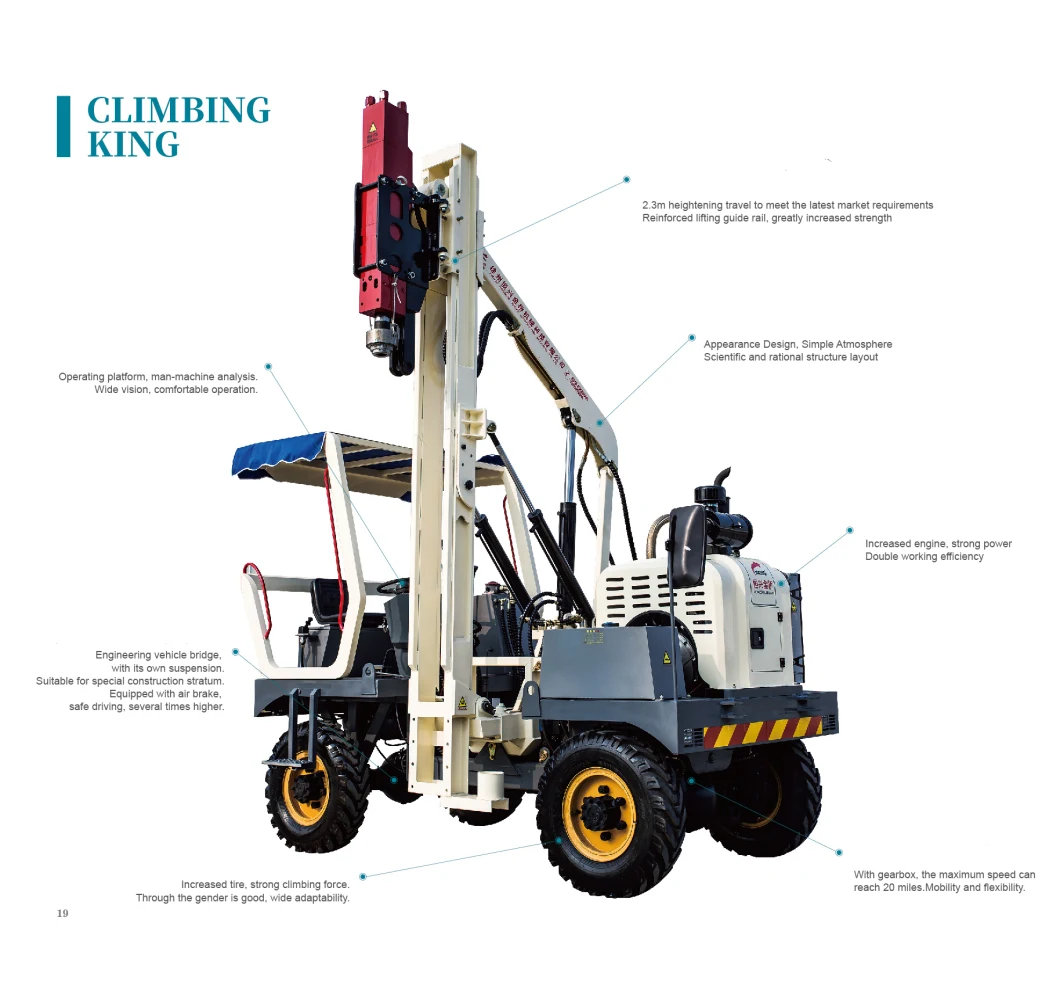 Professional Hydraulic Mounted Pile Driver Good for Climbing