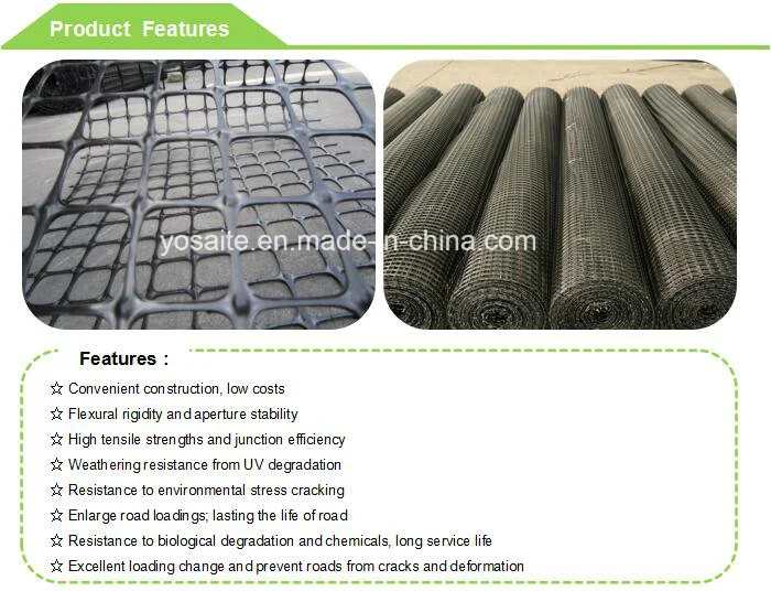 High Strength Plastic Biaxial Polypropylene(PP) Geogrid for retaining Wall/Steep Slopes/Roads/Parking Lots