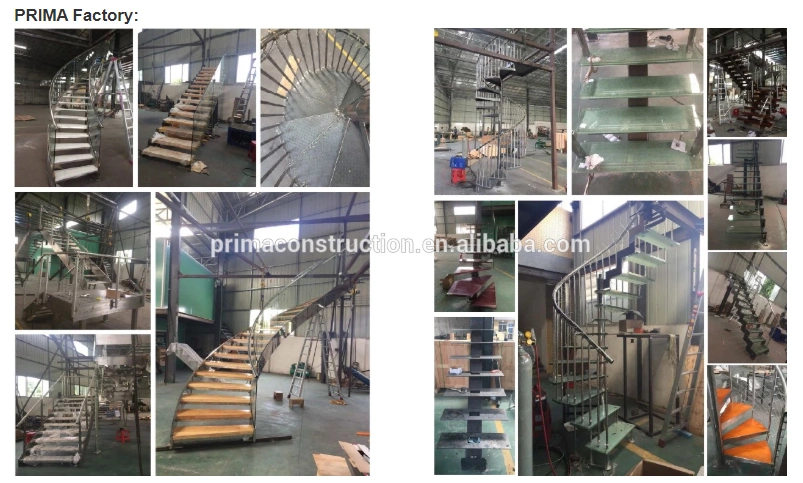 Modern Indoor Prefabricated Stairs Customized Curved Metal Stairs