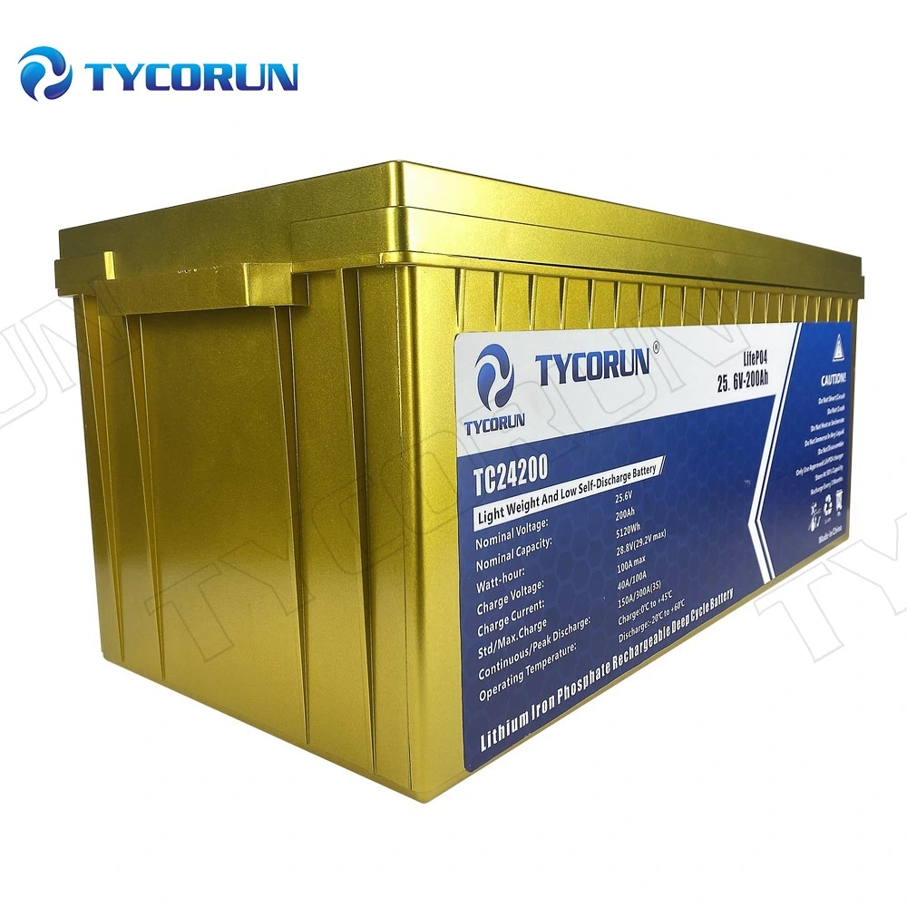 Tycorun 25.6V Ion Battery Ion Battery Lithium 200ah LiFePO4 Battery Pack for Solar System/RV/Inverter/UPS