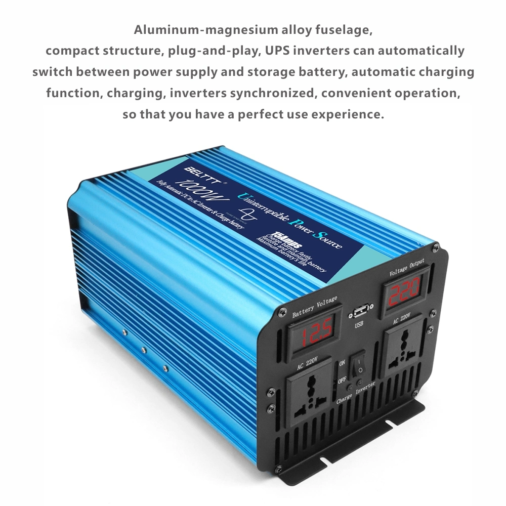 High Frequency off Grid Pure Sine Wave UPS Power Inverter 1000W with AC Charger