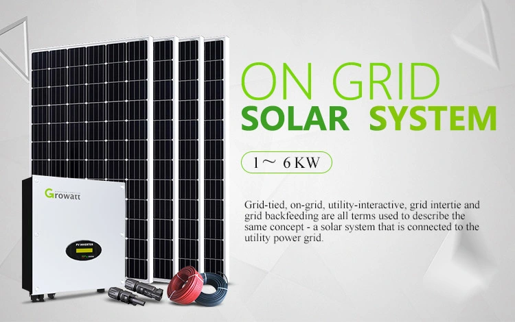 6000W Inverter Grid Tied Home Solar Energy System Without Battery