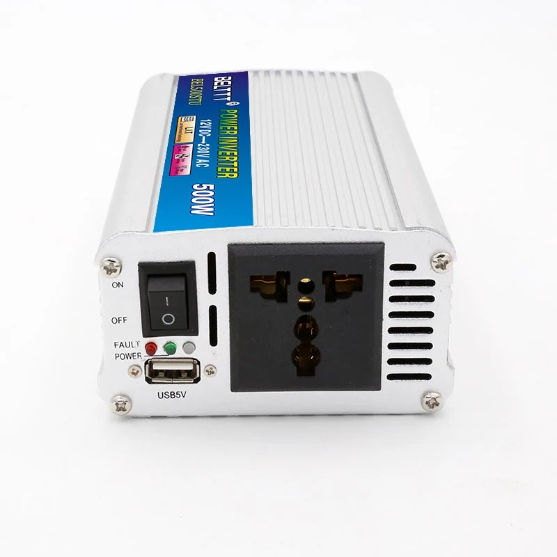 500W Power Inverter DC 12 to AC 220V for Solar System and Car with USB Charger