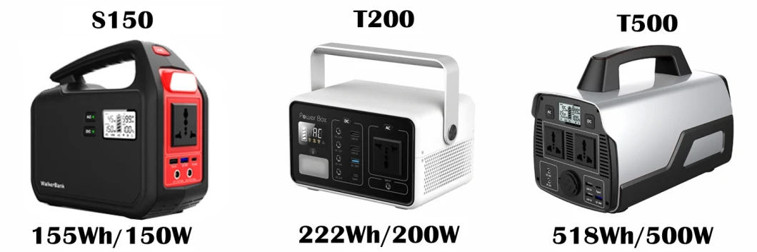 Solar Rechargeable Generator Portable Power Station with 150W Inverter for Power Supply