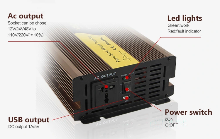 Solar Power 300W 2000W Pure Sine Wave Power Inverter 12V 220V