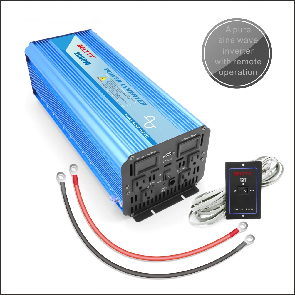 Double Digital Display Remote Operation Pure Sine Wave Solar Power Inverter 2000W
