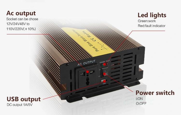 Factory Price DC 12V AC 220V 1.5kw Pure Sine Wave Solar Power Inverter Price for Home Use