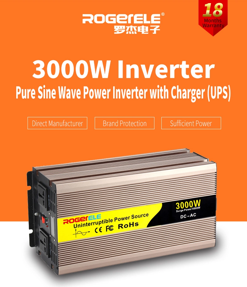 3000W 12V/24V/48V DC to AC 110V/220V UPS Power Inverter with Charger