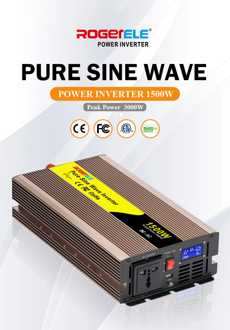 1500W 1500 Watt Power Inverter, Home Use Pure Sine Wave Inverter, Car Power Solar Inverter Rep