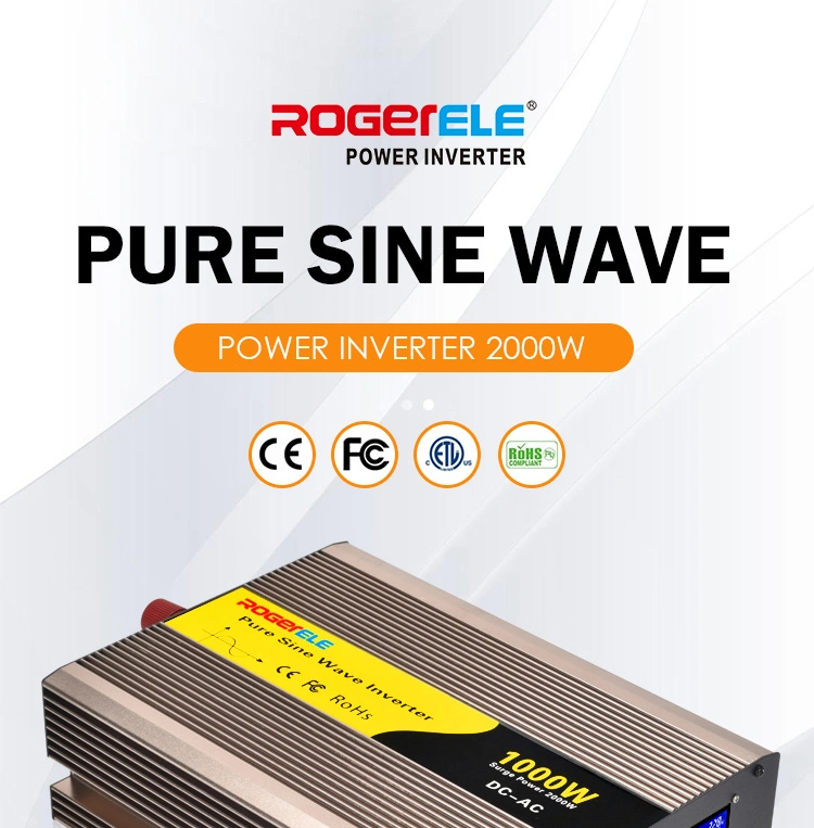 1000W/1kw Pure Sine Wave Inverter, 12V/24/48VDC to 110V/220VAC Car Power Solar Inverter