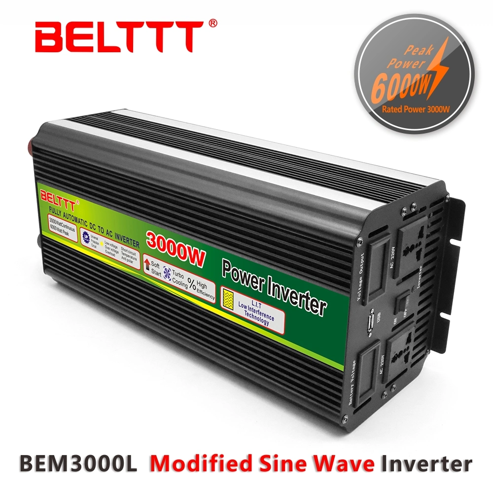 Original Belttt Brand New 12V DC to 220V AC Modified Sine Wave Power Inverter 3000W