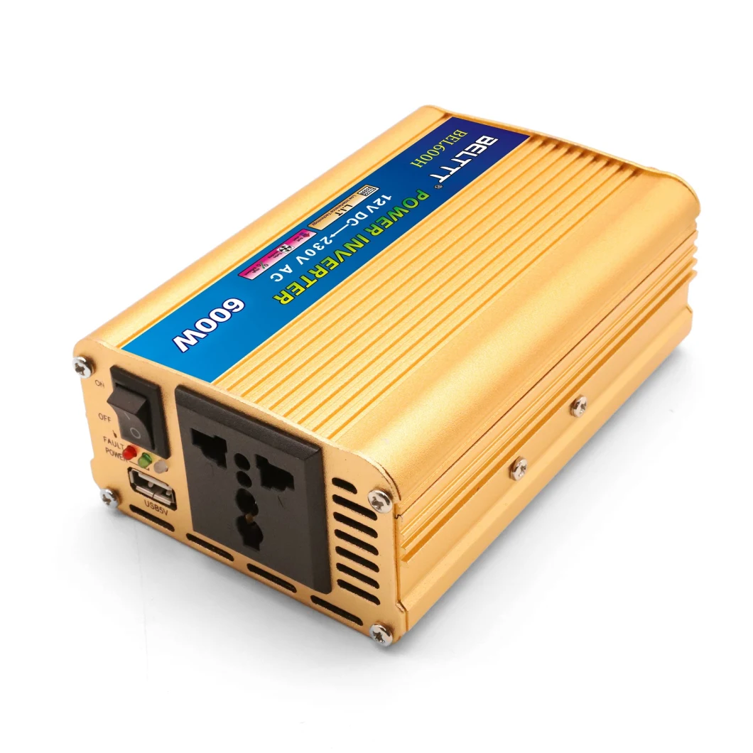 600W DC to AC Power Inverter for Solar System and Car with USB Charger
