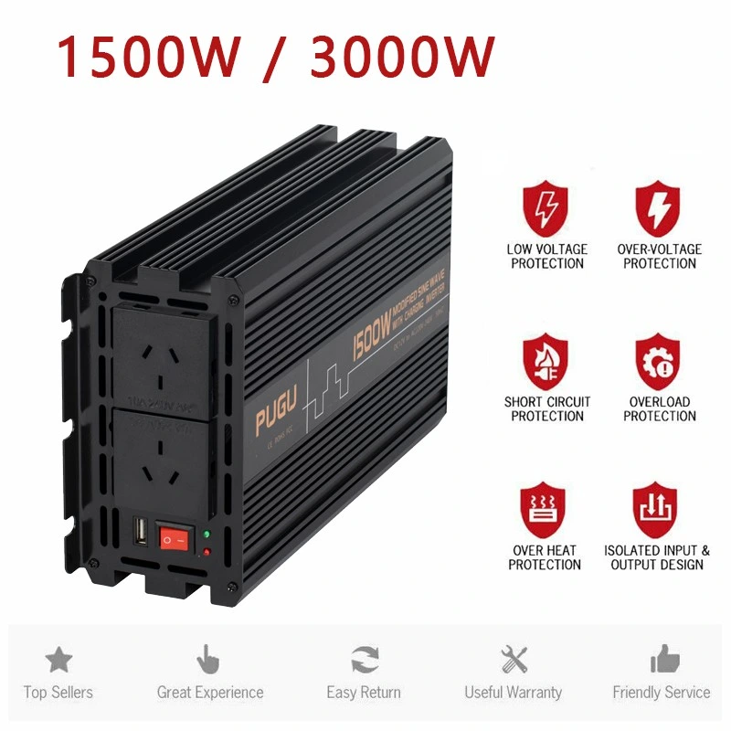 Modified Sine Wave Inverter off Grid Power Inverter 1500W 12V to 120V