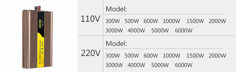 12V 24V 48V DC to AC 110V 220V Pure Sine Wave Power Inverter 2000W 3000W