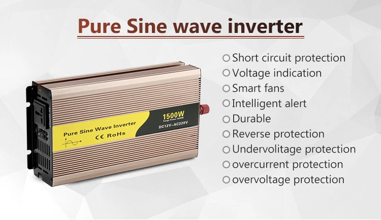 Home Inverter 1500W 2000W Pure Sine Wave Inverter 12V to 220V