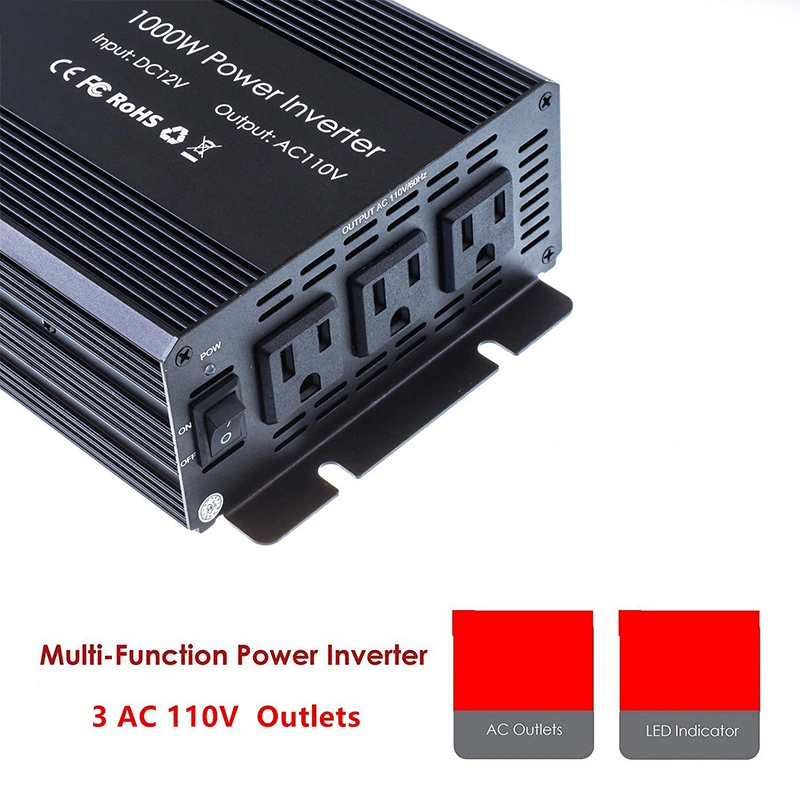 1000W DC to AC Power Inverter for Home Appliance 120V-240V DC to AC Car Inverter