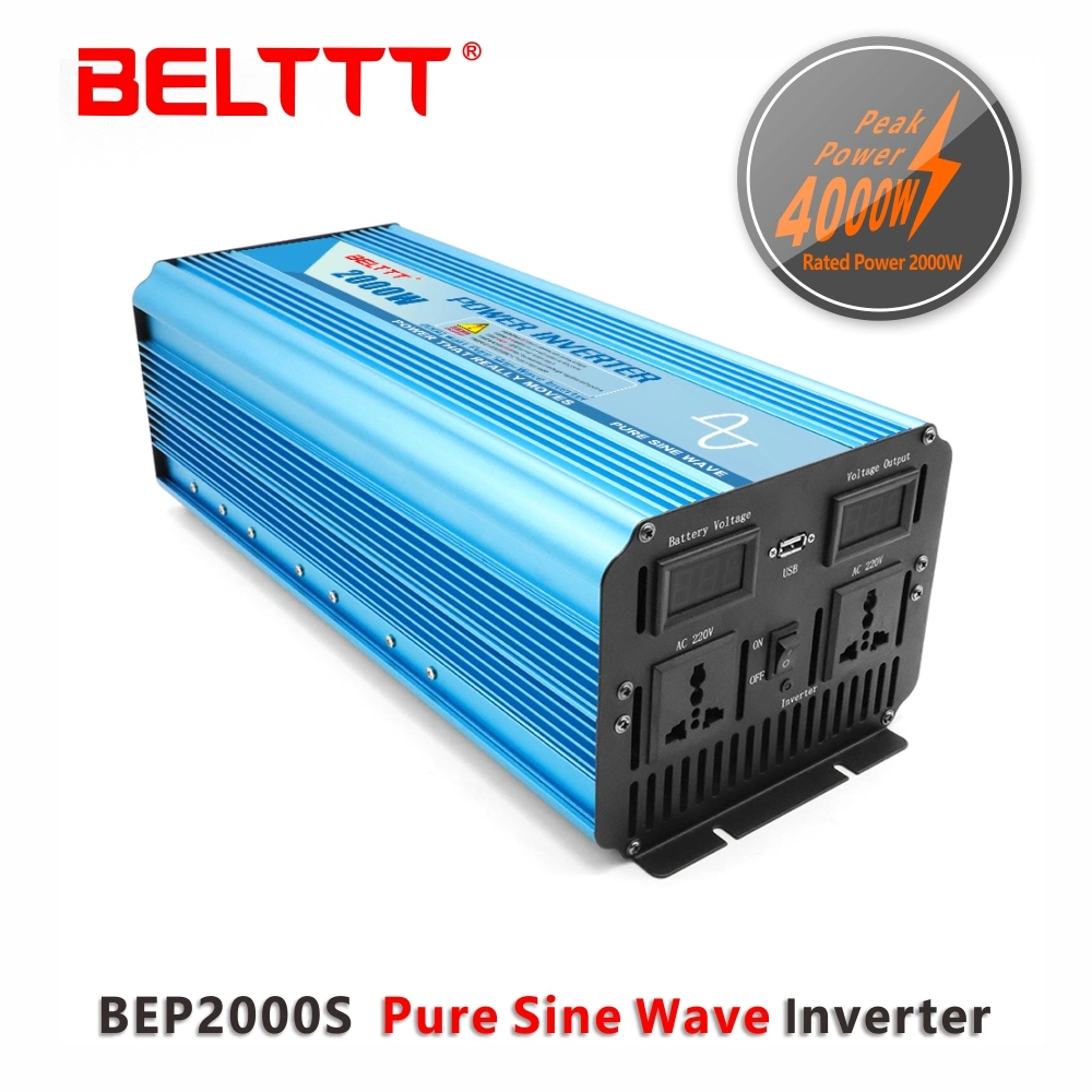 Power Inverter DC 12V/24V AC 220V 2000W, 120vor 230VAC, Pure Sine Wave Inverter