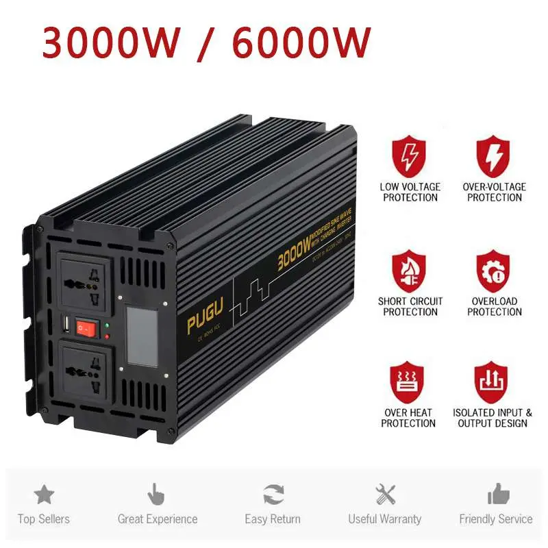 3000W off Grid 12VDC to 220VAC Modified Sine Wave Solar UPS Inverter with Charger