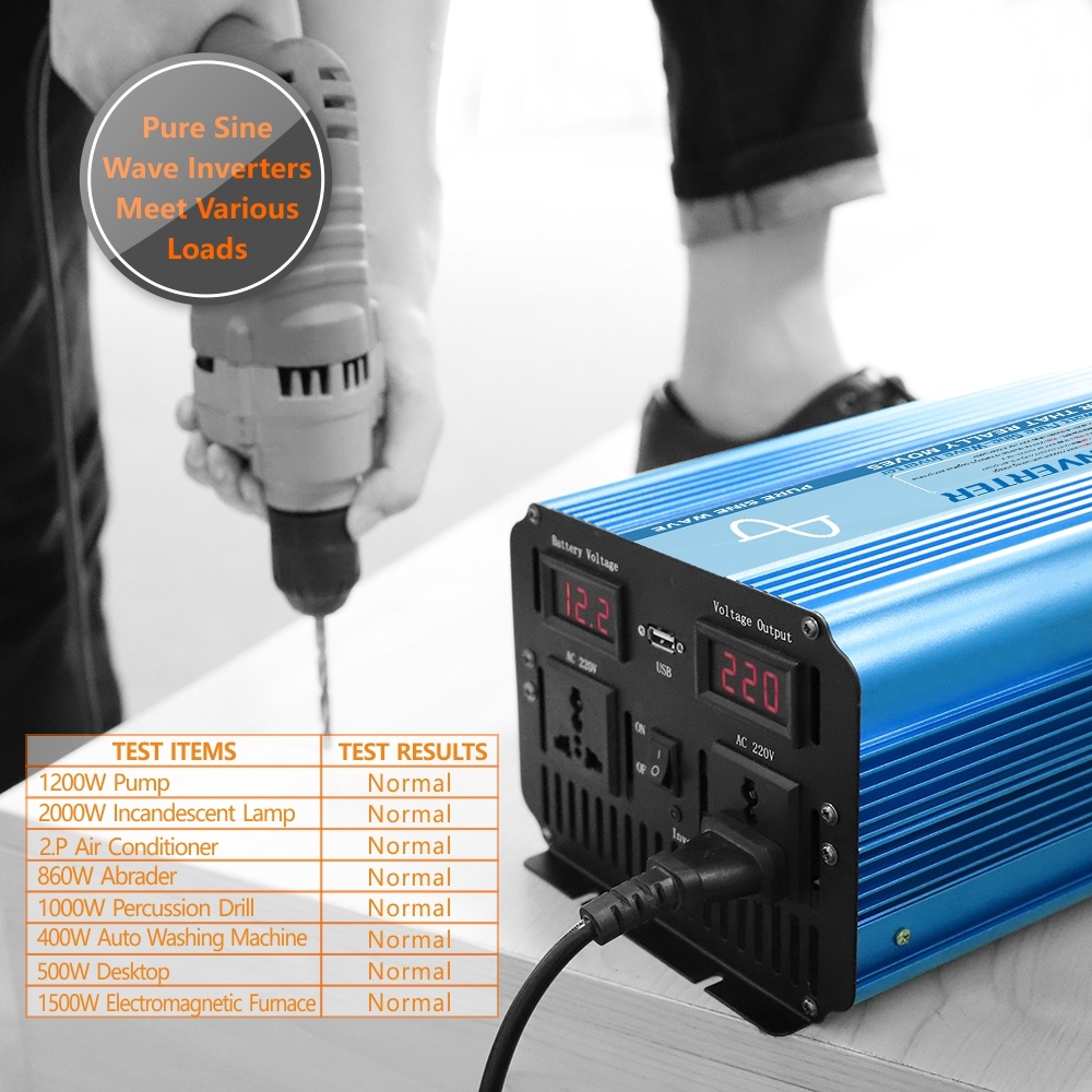 Factory USB Car Power Inverter Pure Sine Wave Inverter 2000W