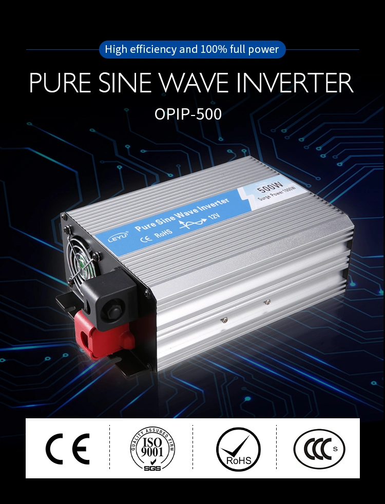 High Efficient 500W Power Inverter Opip-500 Pure Sine Wave off Grid Inverter 12V to 110V