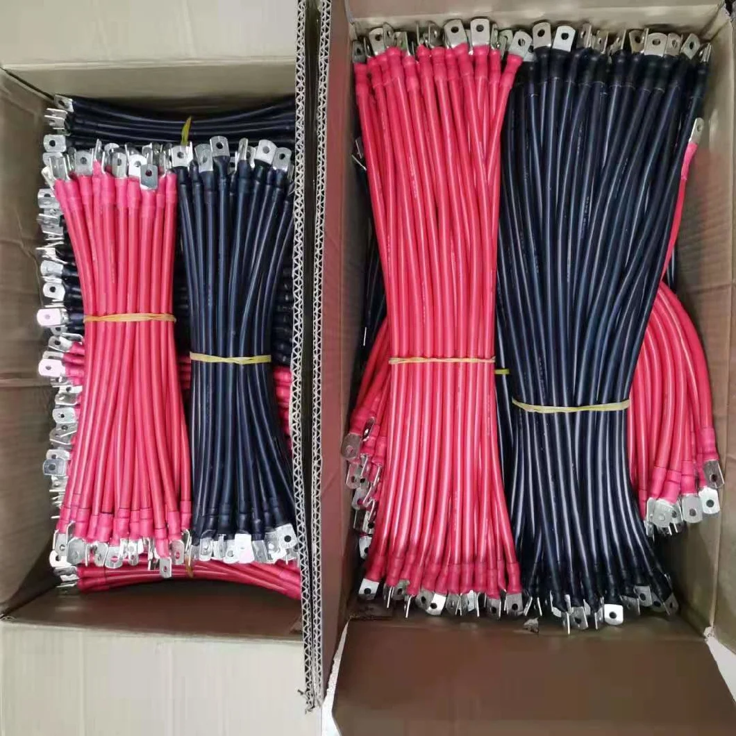 Battery Cables with Terminals, Power Inverter Battery Wire Cable for Forklift Car Marine Solar ATV Lawn Mover Motorcycle Wire Harness China Manufacturer