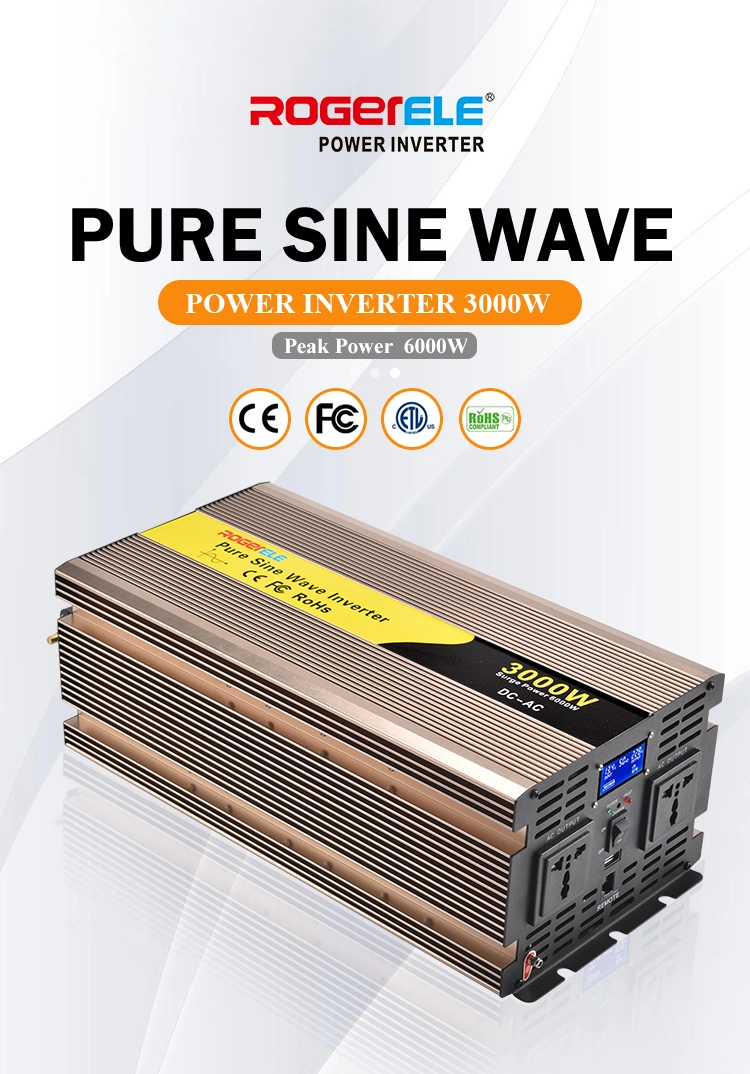 3000W 3000 Watt Power Inverter, Car Inverter, Solar Inverter, Home Use Pure Sine Wave Inverter