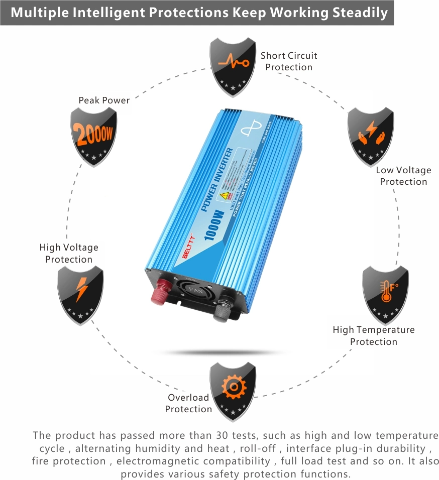 Belttt Original UPS Converter DC to AC Pure Sine Wave Power Inverter 12V 220V 1000W