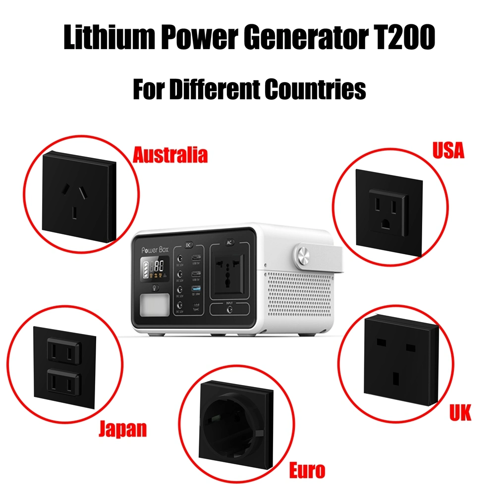 222wh Portable Solar Generator Battery Power Supply with Inverter for Home, Outdoor, Emergency Power Storage System
