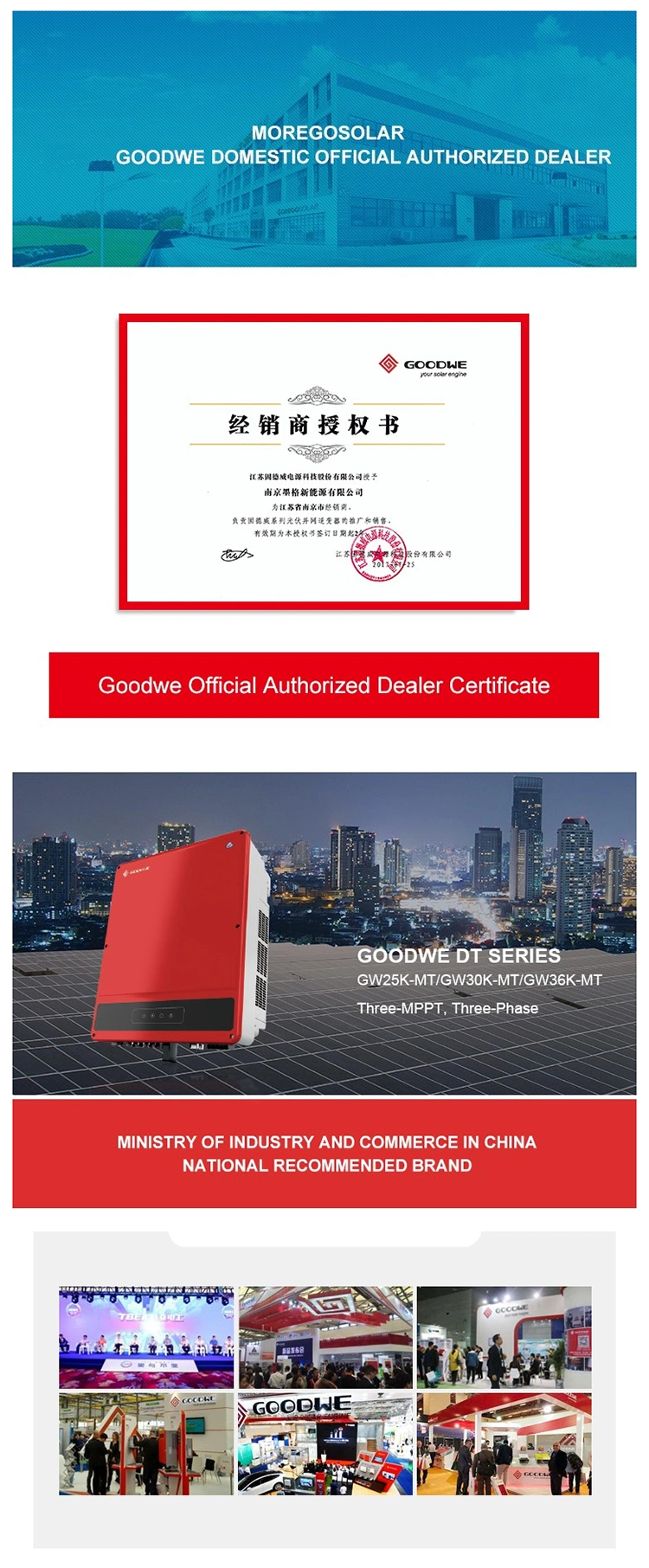 Goodwe Solar Inverter Grid Tie Inverter 25kw 30kw 36kw Solar Inverter Power Inverter with Best Price