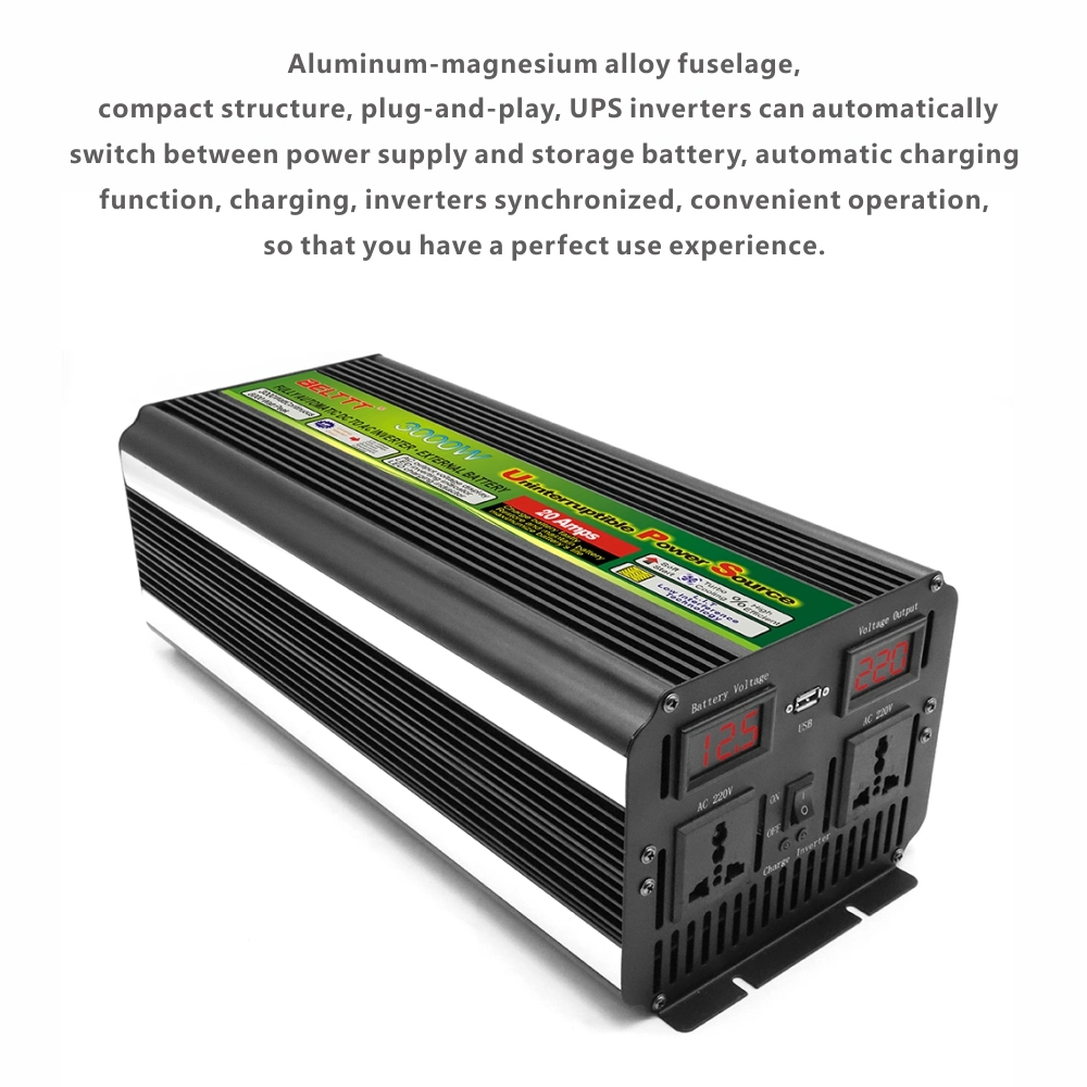 BELTTT DC to AC Inverter 3000W Modified Sine Wave Home Power Inverter with Charger