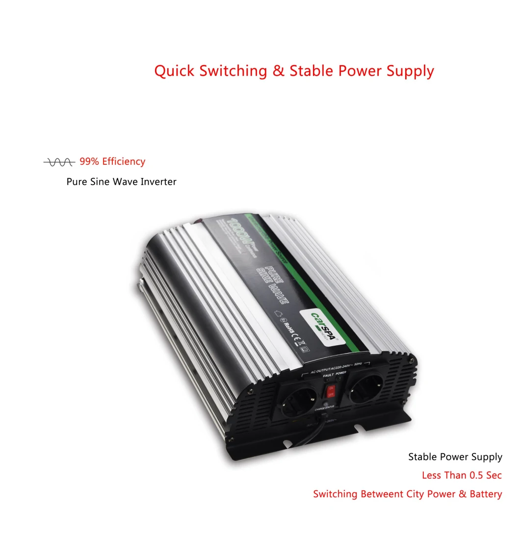 Pure Sine Wave 12V DC 600W Solar Power Inverter With Charger Run without Battery