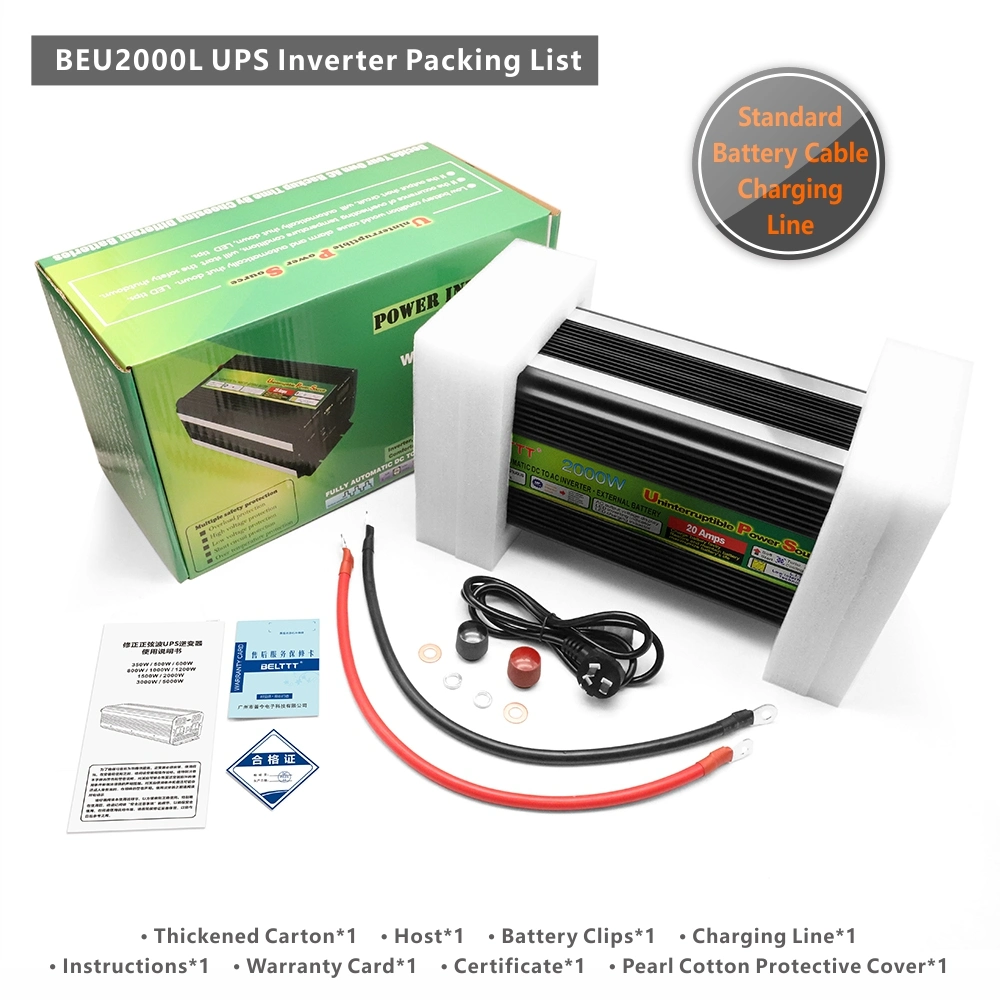 Manufacturer Modified Sine Wave Solar Power Inverter 2000W UPS Inverter with Charger