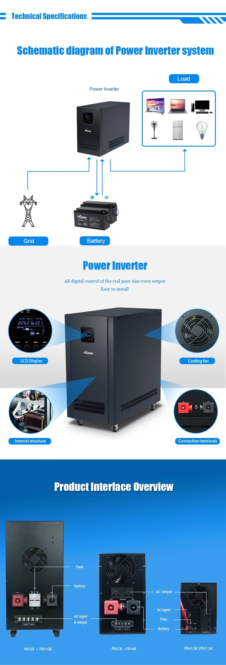 48V 6kw/6000W Low Frequency Power Inverter with Charger