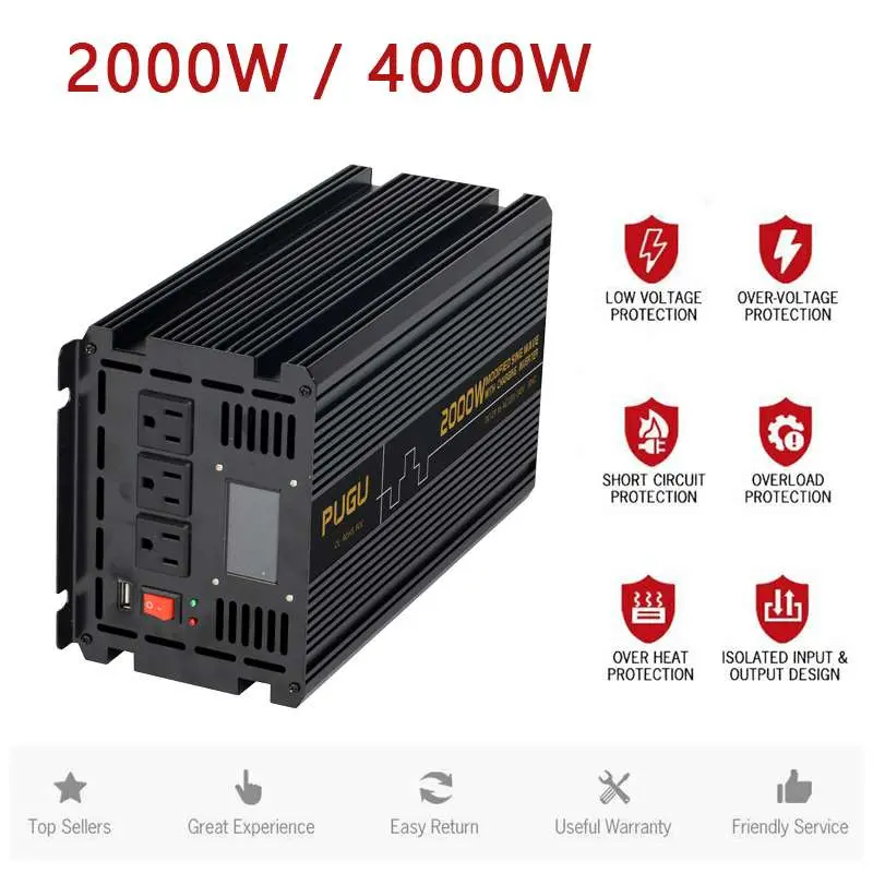2000W off Grid 24VDC to 120VAC Modified Sine Wave Solar UPS Inverter with Charger