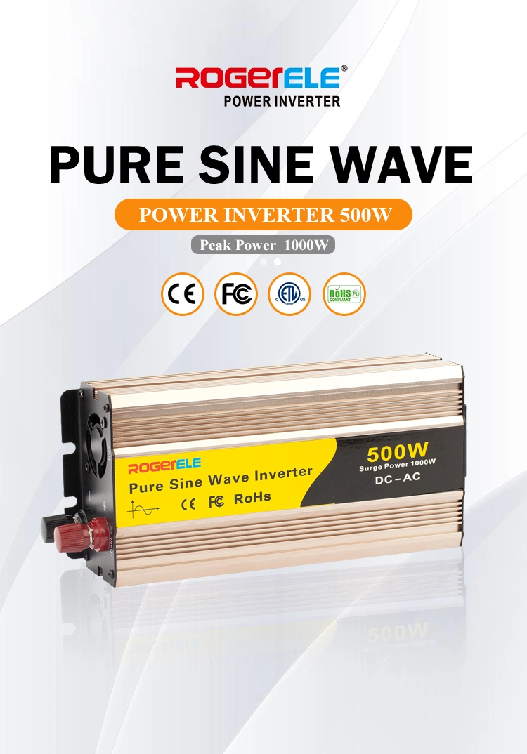 0.5kw 500W 12 24 48 Volt DC to AC 110 120 220 230 Volt Pure Sine Wave Power Inverter
