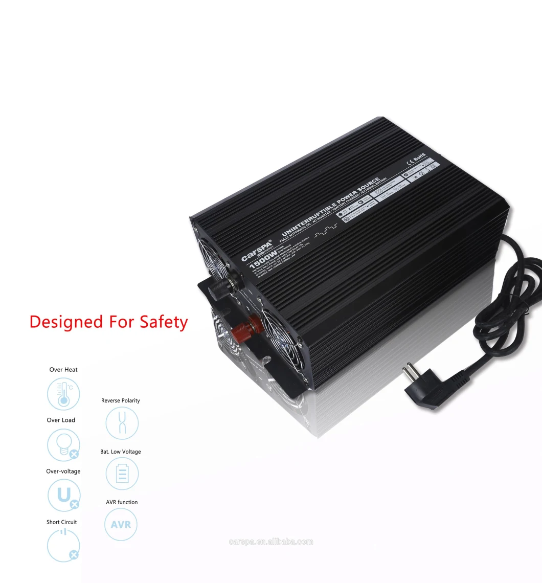 Real power 12V to 220V Power Inverter With Charger UPS 2000 Watt 15A