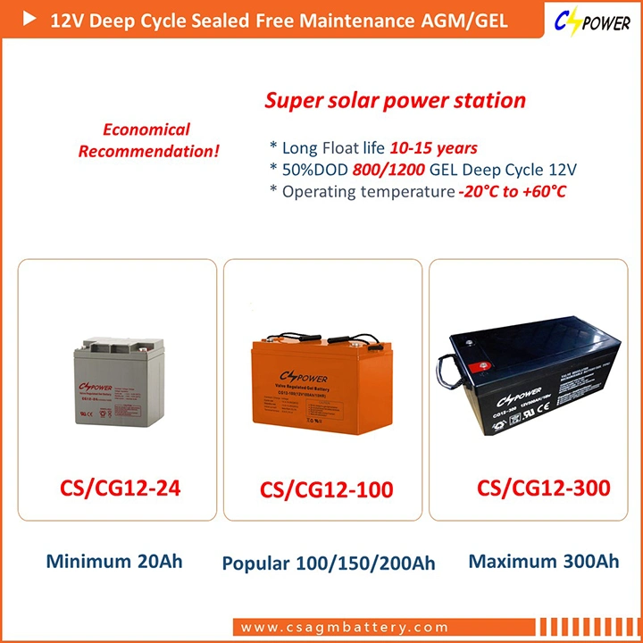 Rechargeable Bateria 6V 200ah Solar Gel Battery for UPS /Cspower UPS Battery/Inverter Battery
